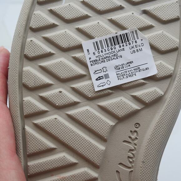 NEW Clarks Women's 8 Hollyhock Lane Faux Trim Leather Boots Pebble Brown Tan - Picture 8 of 9